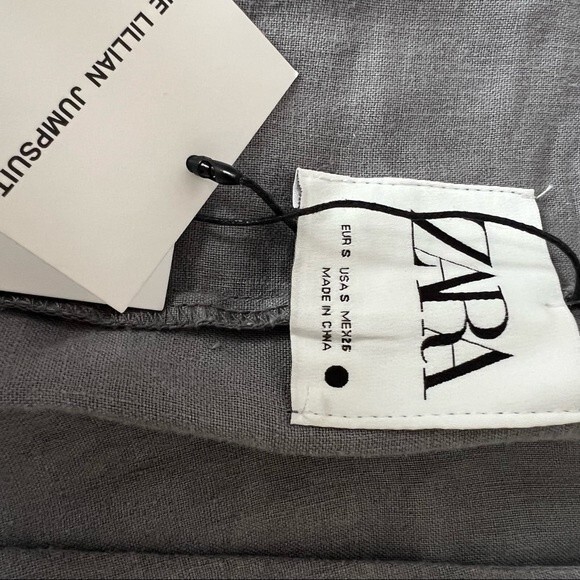 Zara Gray Lillian Linen Button Front Romper/Jumpsuit NWT - Picture 7 of 14